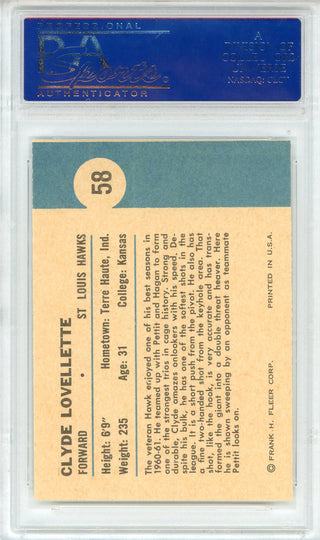 Clyde Lovellette 1961 Fleer Card #58 (PSA NM-MT 8)
