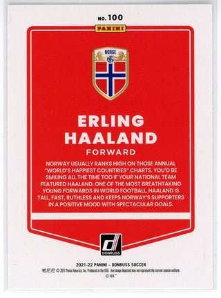 Erling Haaland 2021-22 Panini Donruss Soccer Orange Card #100