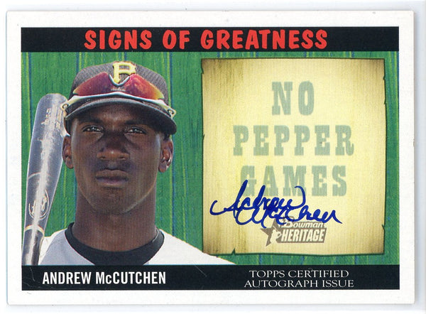 Andrew Mccutchen Autographed Signed Pirates Topps Rookie Card PSA