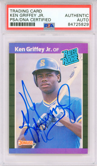 Ken Griffey Jr. Autographed 1989 Early Signature Donruss Rated Rookie Card #33 (PSA Auto)