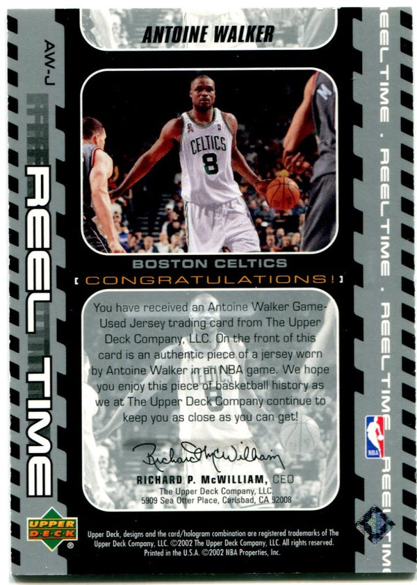 Antoine Walker Upper Deck Reel Time Generations Authentic Jersey Card