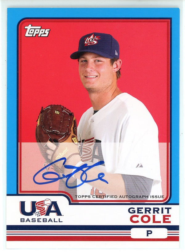 Gerrit Cole Autographed 2010 Topps USA Baseball Card #USA-4