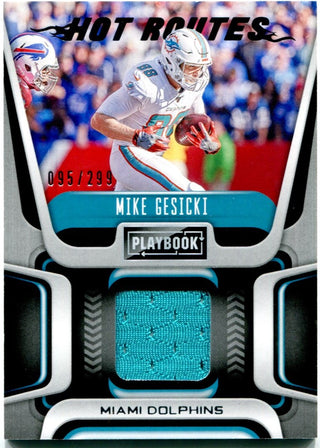 Mike Gesicki Panini Playbook Hot Routes Authentic Jersey Card 095/299