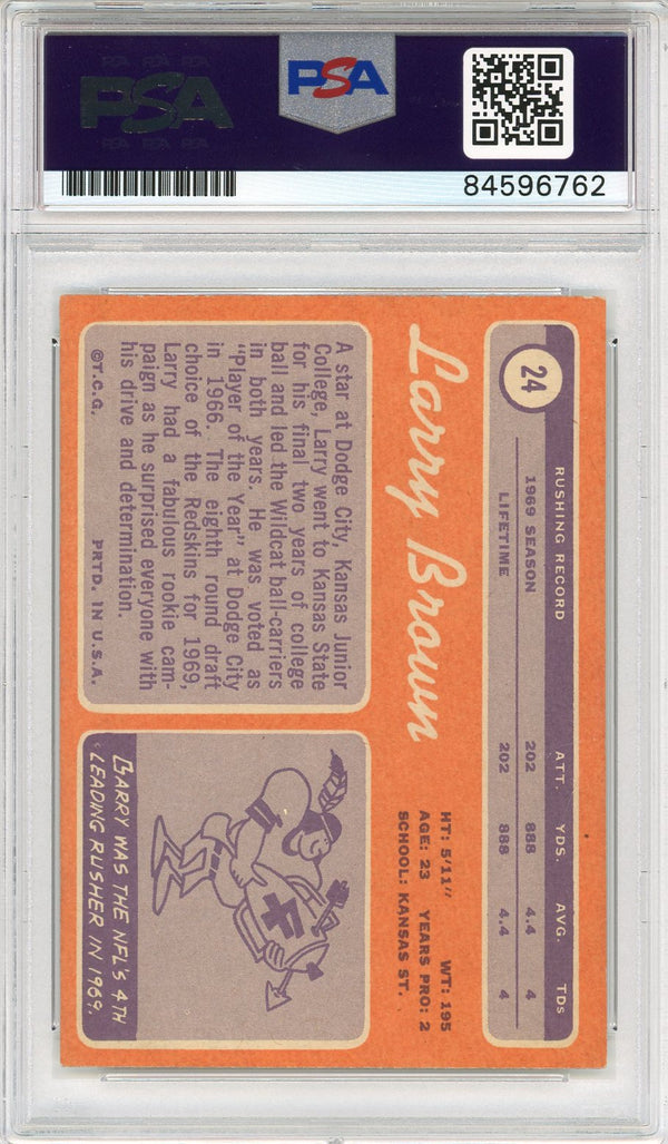 Larry Brown Autographed 1970 Topps Card (PSA Auto Grade 10)