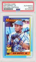 Ken Griffey Jr. Autographed Early Signature 1990 Topps Card #336 (PSA Auto)