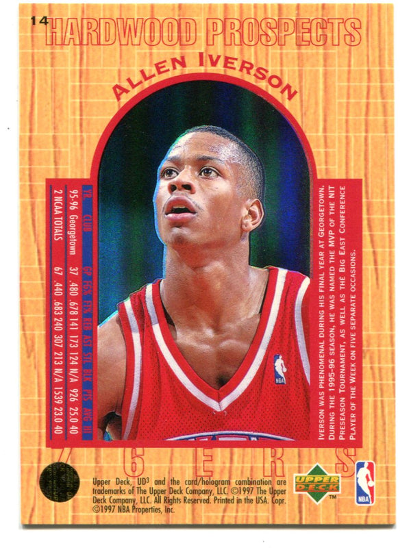 Allen Iverson 1996-97 Upper Deck UD3 Hardwood Prospects #14 Card