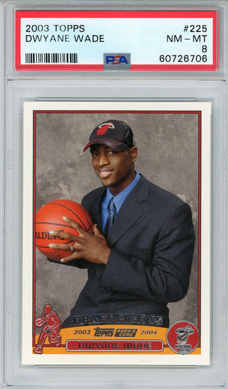 Dwyane Wade 2003 Topps  Rookie Card #225 (PSA NM-MT 8)