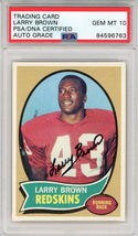 Larry Brown Autographed 1970 Topps Card (PSA Auto Grade 10)