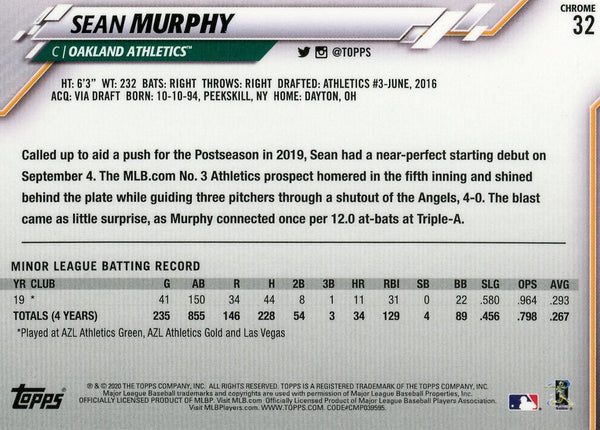 Sean Murphy 2020 Topps Chrome Rookie Card