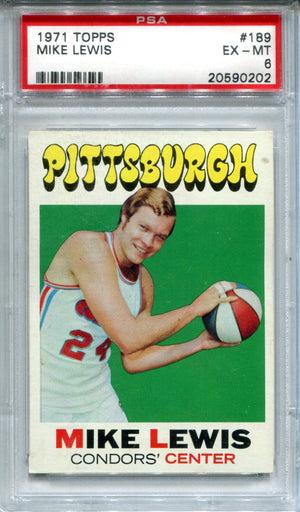 Mike Lewis 1971 Topps #189 PSA EX -MT 6 Card