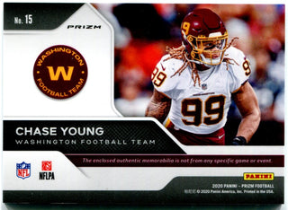 Chase Young 2020 Panini Prizm Rookie Authentic Game Used Jersey Card #15