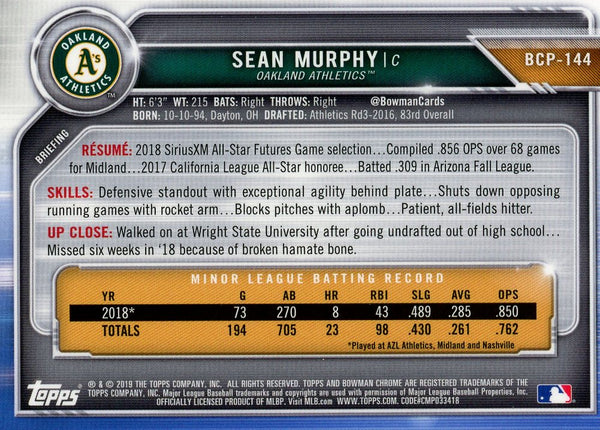 Sean Murphy 2020 Bowman Chrome Card