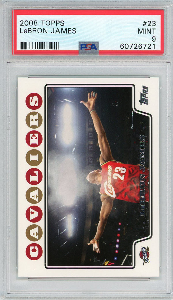 LeBron James 2008 Topps "Chalk Toss" Card #23 (PSA Mint 9)