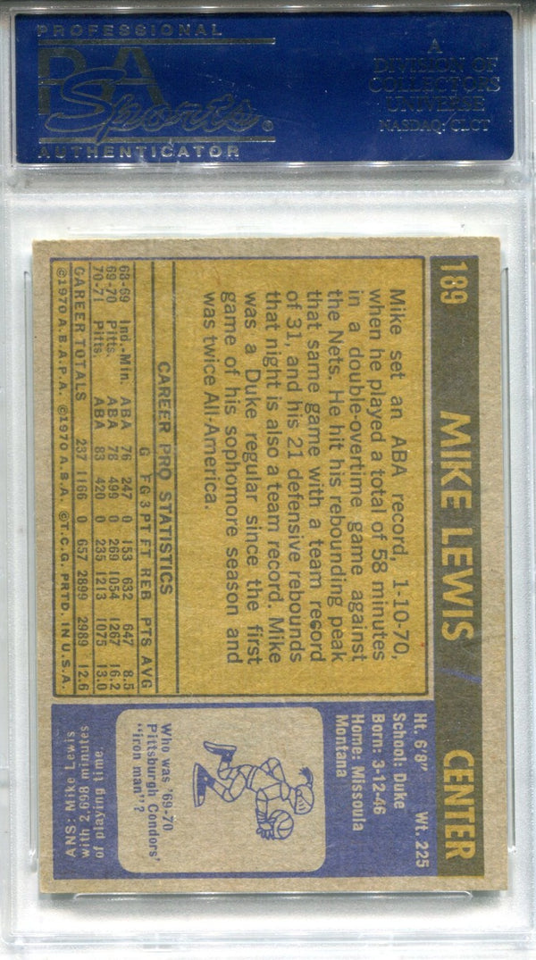 Mike Lewis 1971 Topps #189 PSA EX -MT 6 Card