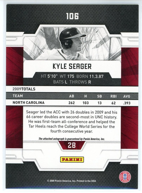 Kyle Seager Autographed 2009 Donruss Elite Extra Edition Rookie Card #106