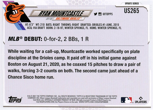 Ryan Mountcastle 2021 Topps Rookie Card