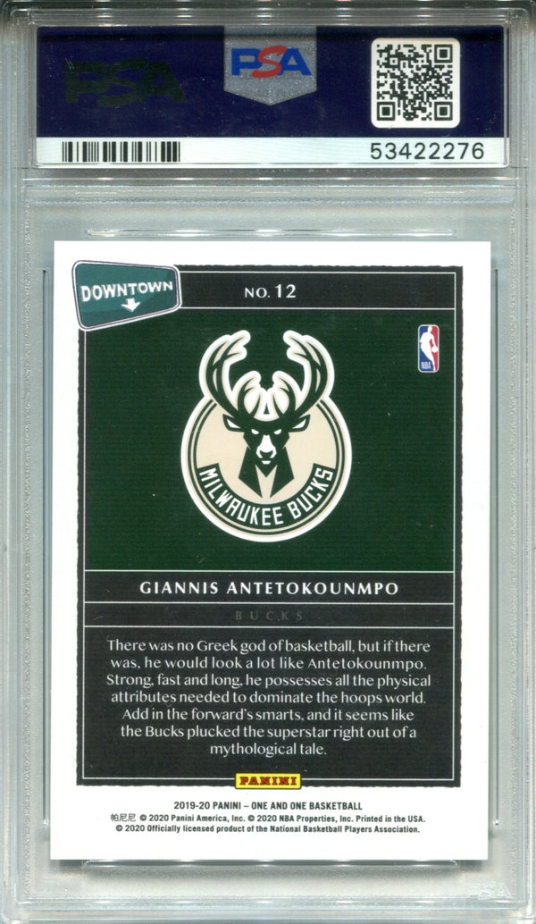 Giannis Antetokounmpo 2019 Panini One and One Downtown Case Insert Card (PSA)