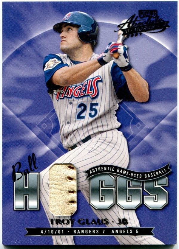 Troy Glaus Playoff Ball Hoggs Authentic Game Used Baseball Card