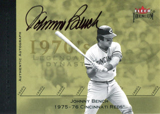 Johnny Bench Autographed 2012 Fleer Premium Card