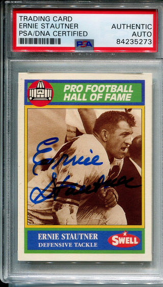 Ernie Stuatner 1990 Autographed Swell Football Card (PSA)