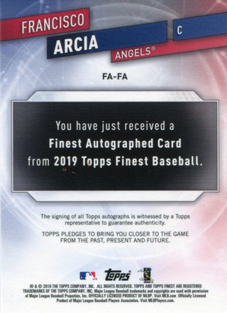 Francisco Arcia Autographed 2019 Topps Finest Refractor Rookie Card