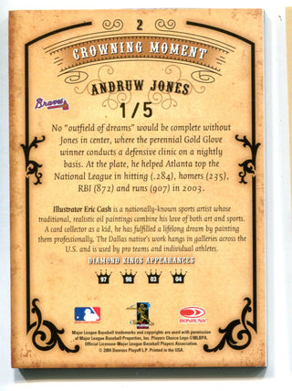 Andruw Jones 2004 Donruss Playoff Crowning Moment Autographed Card #2 /5