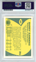 Barry Sanders "HOF 2004" Autographed 1989 Topps Rookie Card (PSA Auto Grade 10)