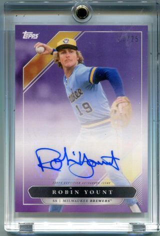 Robin Yount Autographed Signed 1975 Topps Rookie Card #223 Milwaukee  Brewers Vintage Signature Beckett Beckett