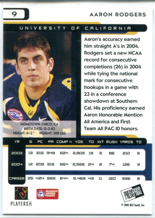 Aaron Rodgers 2005 Press Pass Rookie Card #9