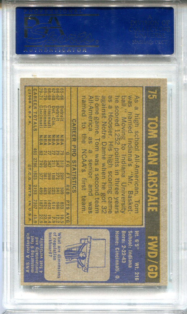 Tom Van Arsdale 1971 Topps #75 PSA NM 7 Card