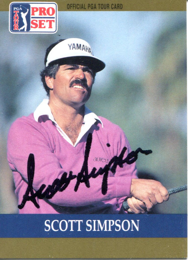 Scott Simpson Autographed 1990 Pro Set Card