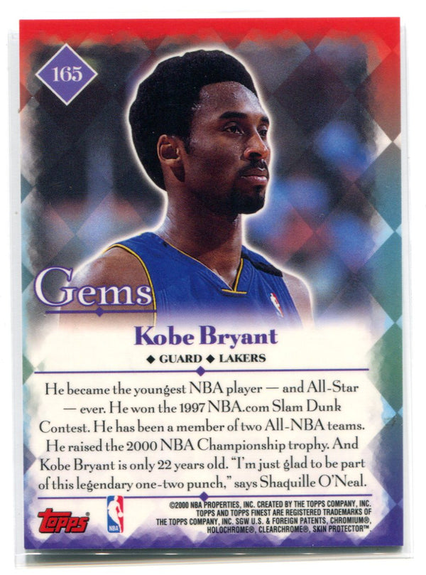 Kobe Bryant 2000 Topps Finest Gems #165 Card