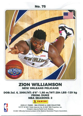 Zion Williamson Panini Stickers and Cards Collection