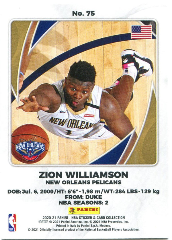 Zion Williamson Panini Stickers and Cards Collection