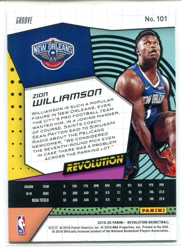 Zion Williamson 2019-20 Panini Revolution Groove Rookie Card #101