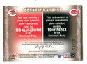 Tony Perez/ Ted Kluszewski 2002 Fleer Platinum Cornerstones Card 15/25