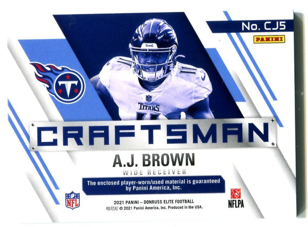 A.J. Brown 2021 Donruss Elite Craftsman Patch #CJ5 Card