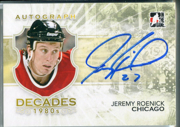 Jeremy Roenick Autographed 2010 In The Game Decades Card