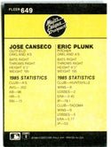 Jose Canseco/Eric Plunk 1996 Fleer Major League Prospects Card