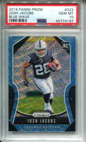 Josh Jacobs 2019 Panini Blue Wave Prizm #323 PSA Mint 10 RC