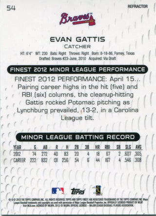 Evan Gattis 2013 Topps Finest Refractor Rookie Card