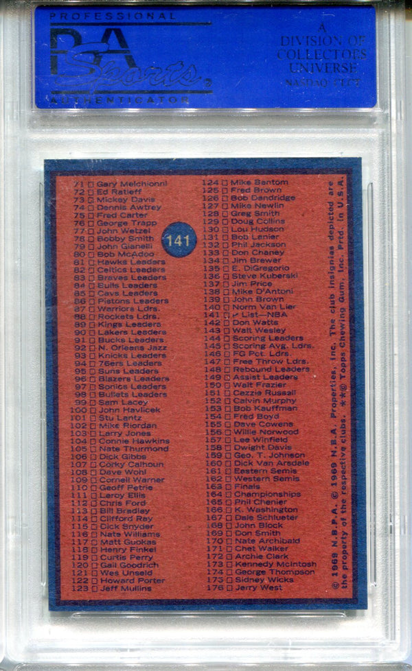 1974 Topps NBA Checklist #141 PSA NM-MT 8 Card