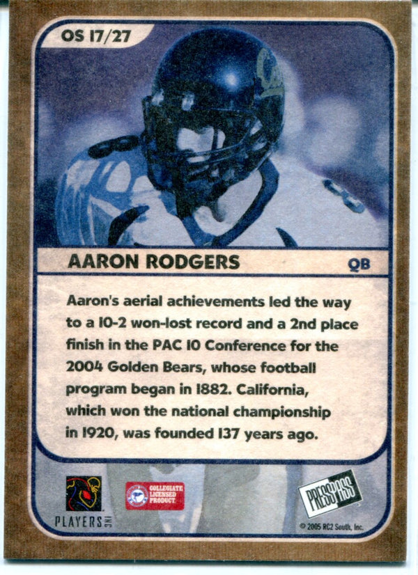 : Aaron Rodgers Football Card (California Golden Bears