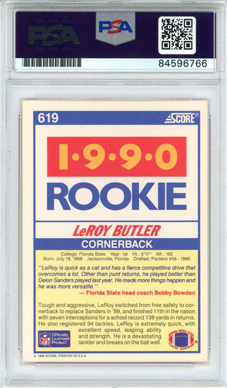 LeRoy Butler "HOF 22" Autographed 1990 Score Rookie Card (PSA Auto)
