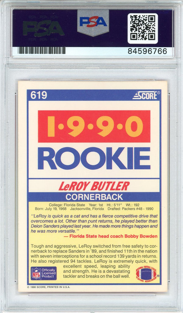 LeRoy Butler HOF 22 Autographed 1990 Score Rookie Card (PSA Auto