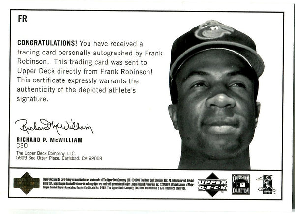 Frank Robinson 1999 Epic Signatures Century Legends Autographed Card