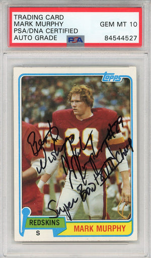 Mark Murphy "Super Bowl XVII Champ" Autographed 1981 Topps Card #104 (PSA Auto 10)