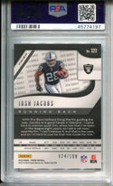 Josh Jacobs 2019 Panini Blue Wave Prizm #323 PSA Mint 10 RC