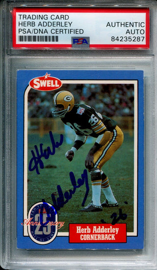 Herb Adderley 1988 Autographed Swell Football Card (PSA)