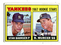 Stan Bahnsen/Bobby Murcer 1967 Topps Yankees Rookie Stars #93 Card